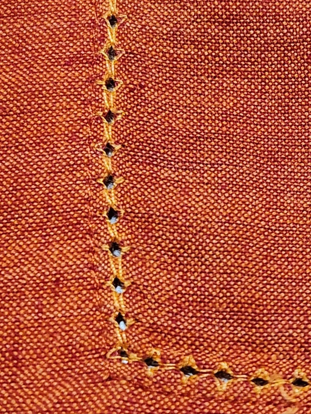 Pier 1 Coral Chambray Napkins Set of 4 Terracotta Hemstitch